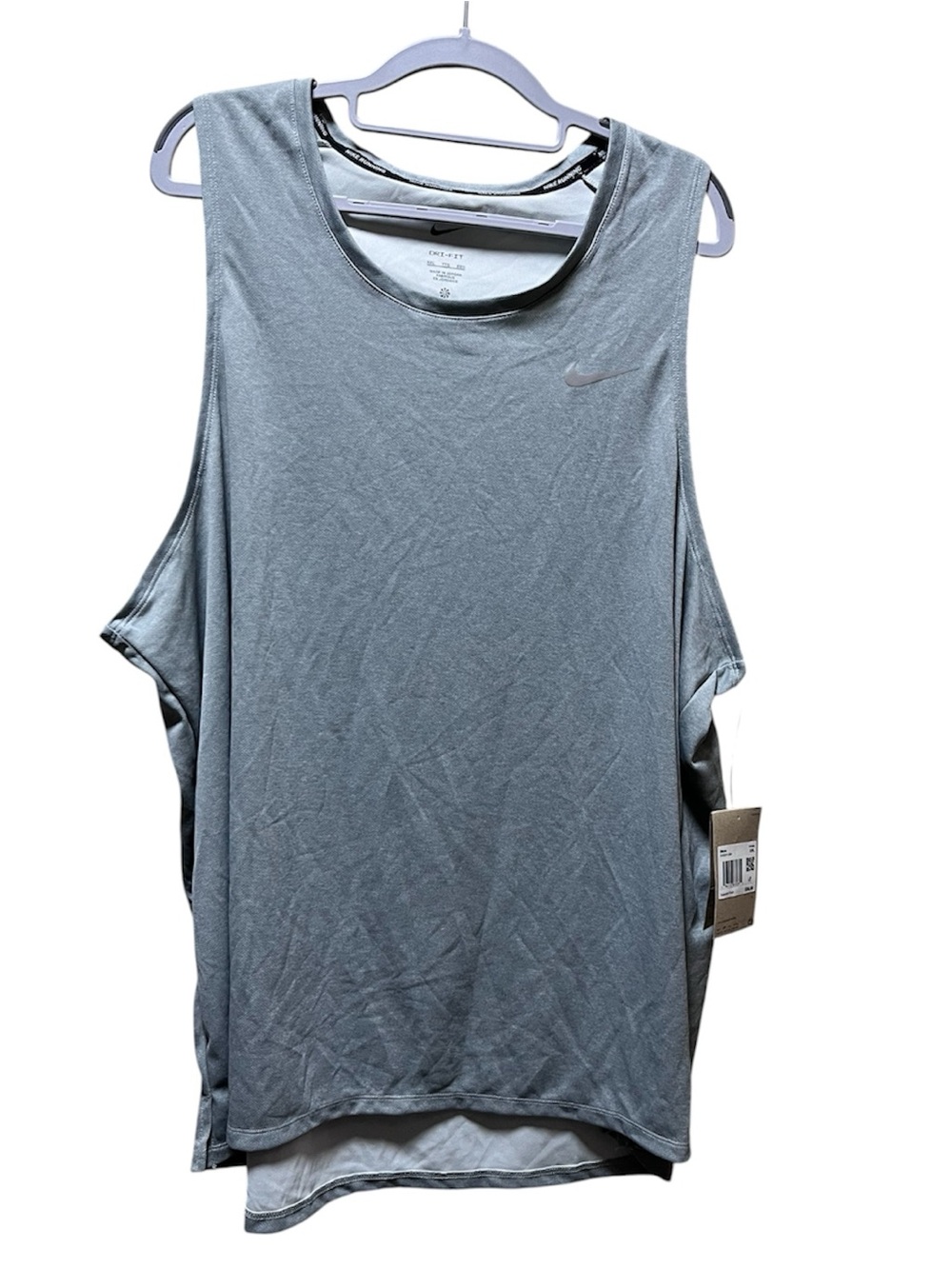 NWT - Nike - Dri-FIT Sleeveless Tank Top in Light Gray and Black Trim